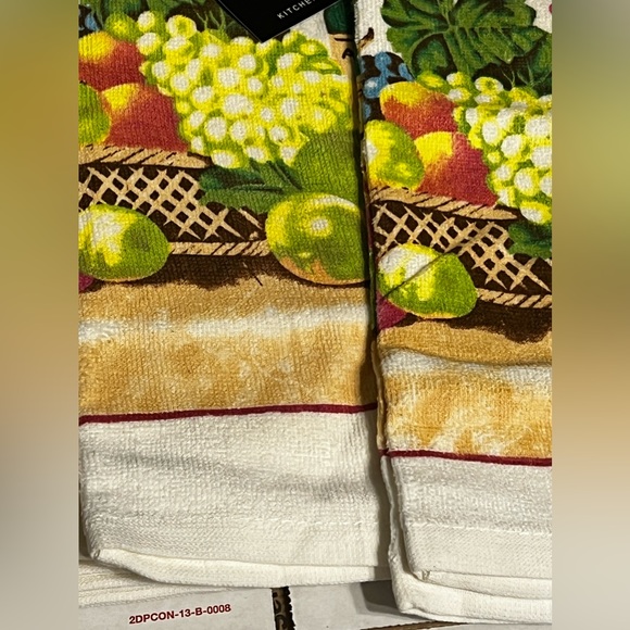 New 4 Pcs Trends Collection Fruit Basket & Wine Design Kitchen Towels -Blemish - Picture 10 of 11